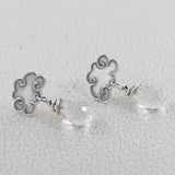 Natural Crystal Silver Earrings