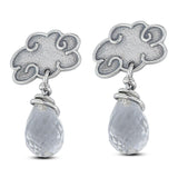 Natural Crystal Silver Earrings