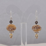 Brecciated Mookaite Silver Earrings