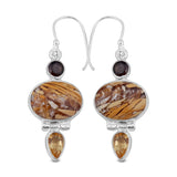 Brecciated Mookaite Silver Earrings