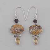 Brecciated Mookaite Silver Earrings