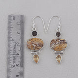 Brecciated Mookaite Silver Earrings