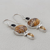 Brecciated Mookaite Silver Earrings