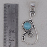 925 Starling Silver Larimar Pendant