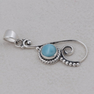 925 Sterling Silver Larimar Pendant