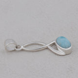 Natural Larimar Pendant 925 Sterling Silver