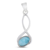 925 Sterling Silver Larimar Pendant