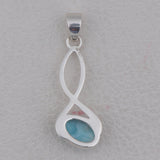 Natural Larimar Pendant 925 Sterling Silver