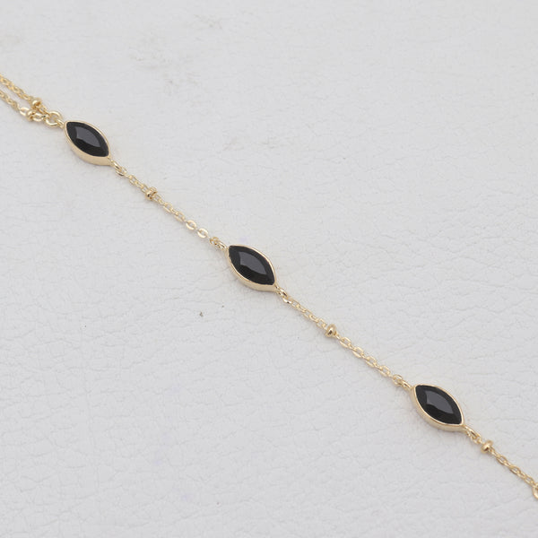 Gold Vermeil Black Onyx Chain Bracelets
