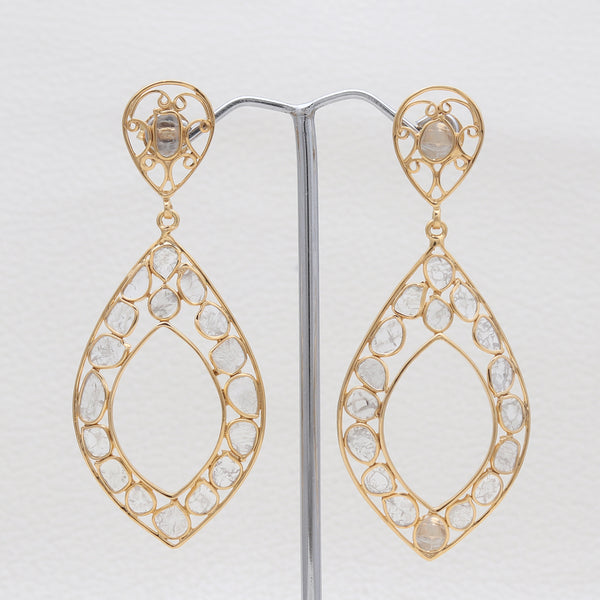 Gold Vermeil Uncut Diamond Earrings