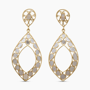 Gold Vermeil Uncut Diamond Earrings