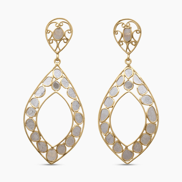 Gold Vermeil Uncut Diamond Earrings