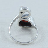 Garnet Peridot Silver Ring