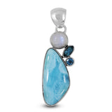 925 Sterling Silver Larimar Pendant