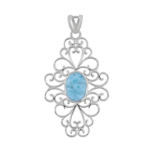 925 Sterling Silver Larimar Pendant