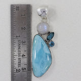 Larimar Silver Pendants