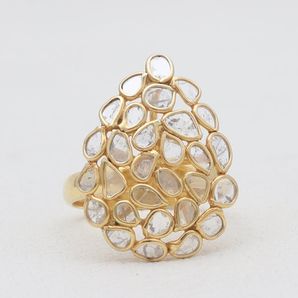 Gold Vermeil Uncut Diamond Rings