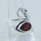 Garnet Peridot Silver Ring