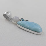 925 Sterling Silver Larimar Pendant