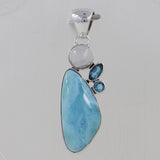 Larimar Silver Pendants
