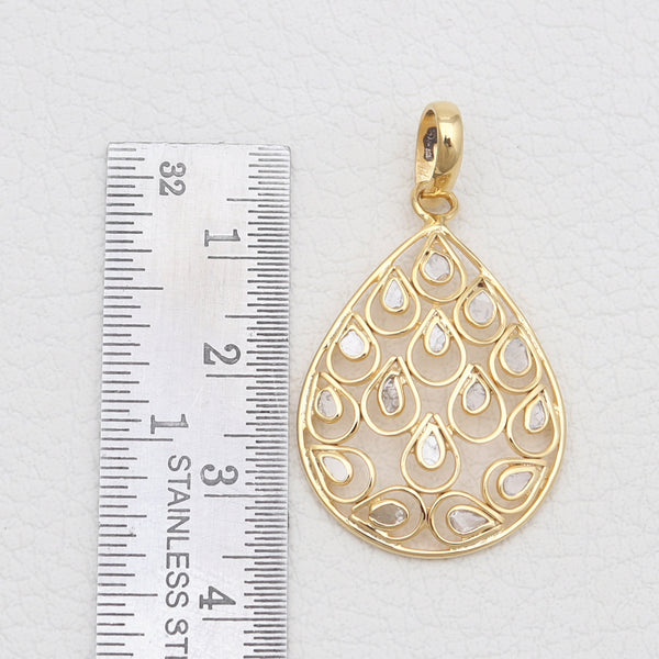 Gold Vermeil Uncut Diamond Pendants