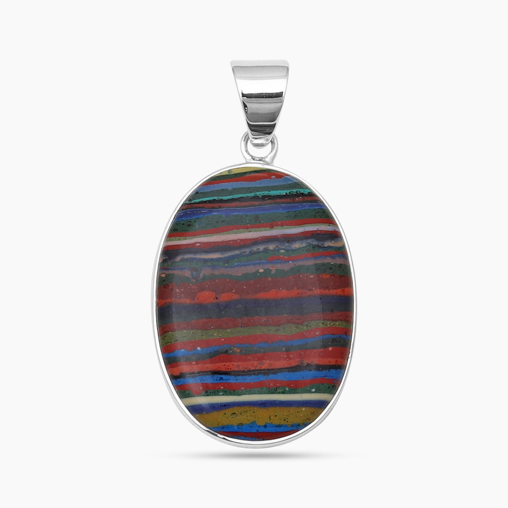 925 Silver Rainbow Calsilica Pendants