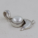 925 Sterling Silver Pearl Dolphin Pendant