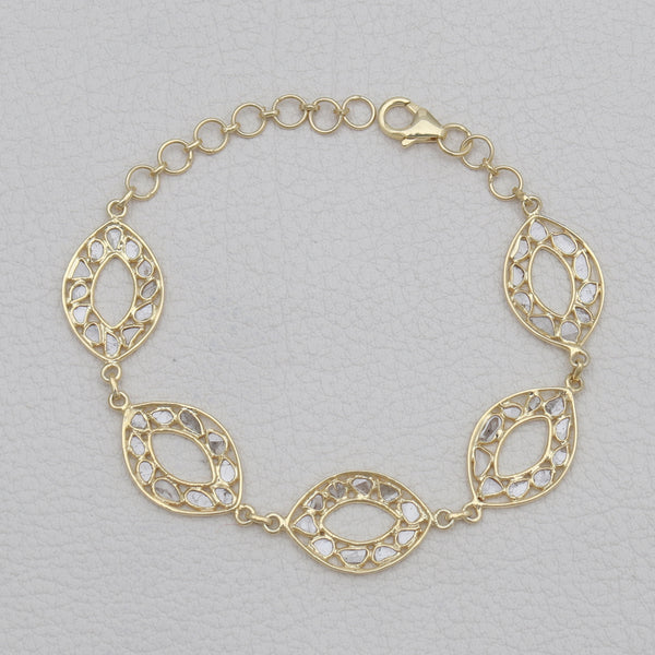 Gold Vermeil Uncut Diamond Bracelets