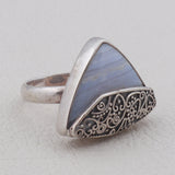 Blue Lace Agate Gemstone 925 Sterling Silver