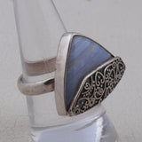 Blue Lace Agate Gemstone 925 Sterling Silver