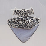 Blue Lace Agate Gemstone 925 Sterling Silver