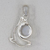 925 Sterling Silver Pearl Dolphin Pendant