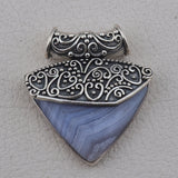 Blue Lace Agate Gemstone 925 Sterling Silver