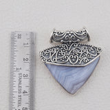 Blue Lace Agate Gemstone 925 Sterling Silver