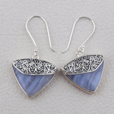 Blue Lace Agate Gemstone 925 Sterling Silver