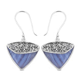 Blue Lace Agate Gemstone 925 Sterling Silver