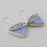 Blue Lace Agate Gemstone 925 Sterling Silver