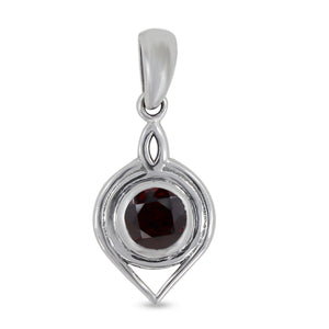 925 Sterling Silver Garnet Pendant
