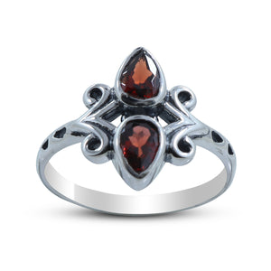 Garnet Silver Rings