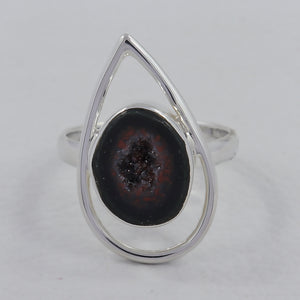 Coconut Geode Silver Rings