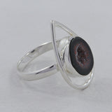 Mexican Coconut Geode Silver Ring