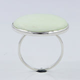 Lemon Chrysoprase Plain Silver Ring