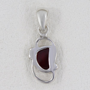 925 Silver Natural Garnet Slice Pendant