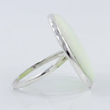 Lemon Chrysoprase Plain Silver Ring