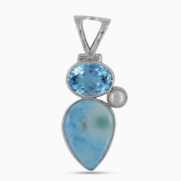 925 Sterling Silver Larimar Pendant