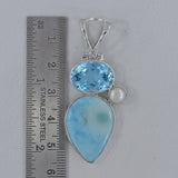 925 Starling Silver Larimar Pendant