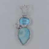 925 Starling Silver Larimar Pendant