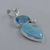 925 Starling Silver Larimar Pendant