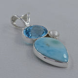 925 Starling Silver Larimar Pendant