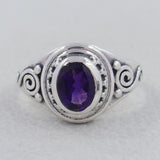 January Birthstone Garnet Sterling Silver Ring